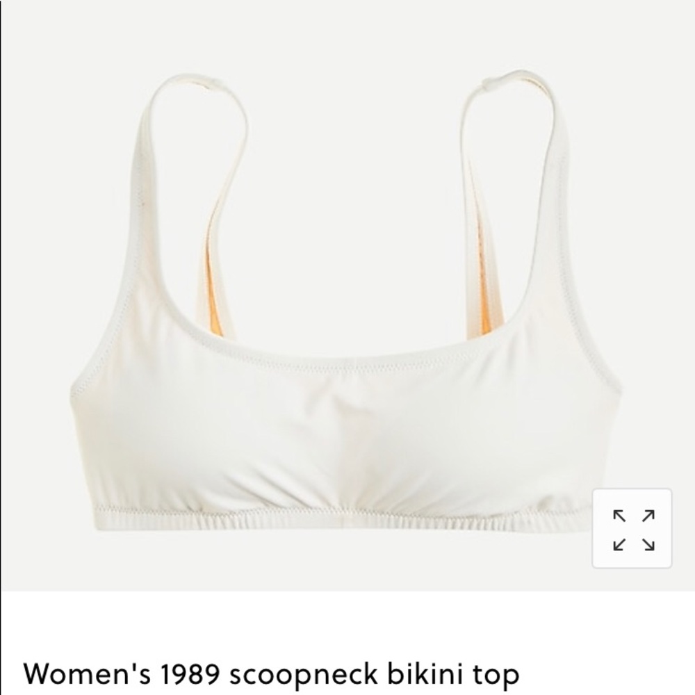 J Crew White Scoopneck Bikini Top
